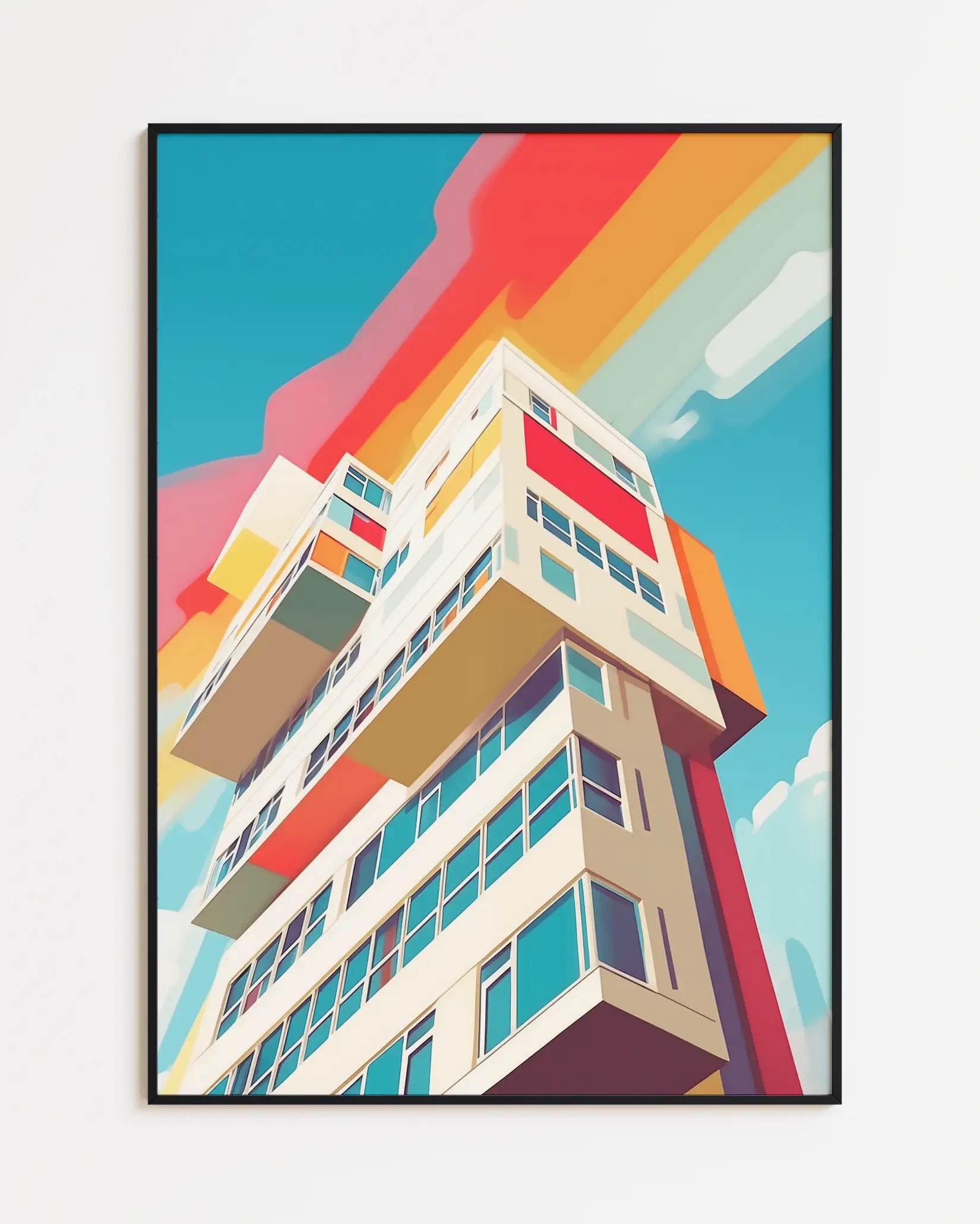 Rainbow Highrise - 21 x 29.7 cm (A4) - Poster